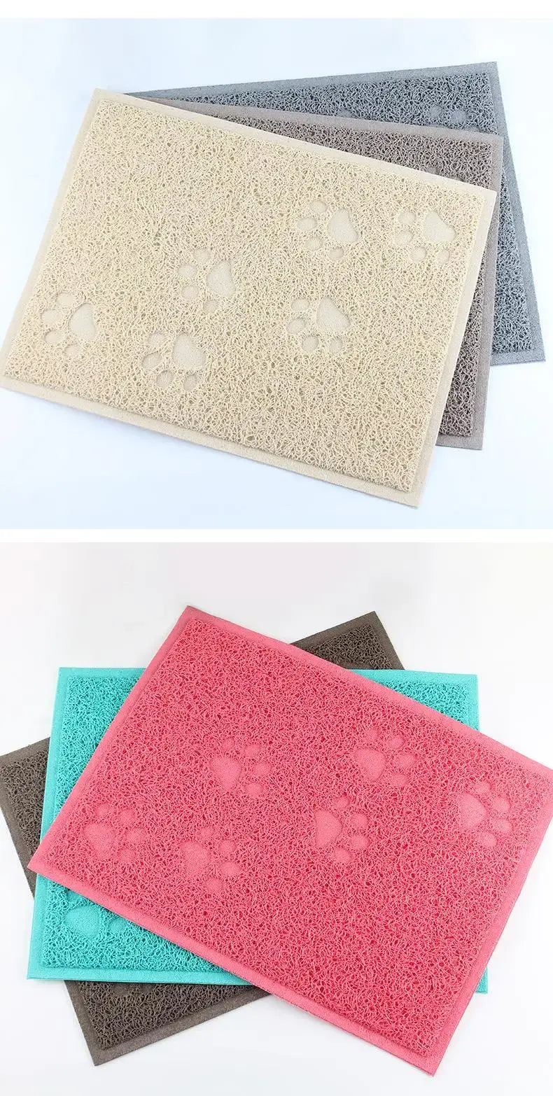 Pet Cat Litter Mat Portable Soft Paws Printed Pad Waterproof Non Slip Pad for House Floor Car Cleaning Supplies PVC