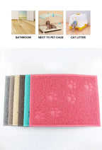 Pet Cat Litter Mat Portable Soft Paws Printed Pad Waterproof Non Slip Pad for House Floor Car Cleaning Supplies PVC