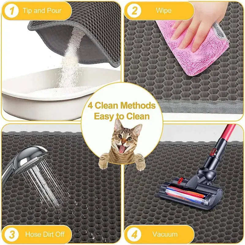 Pet Cat Litter Mat Waterproof Double Layer Cat Litter Trapping Pet Litter Box Mat Clean Pad Products For Cats
