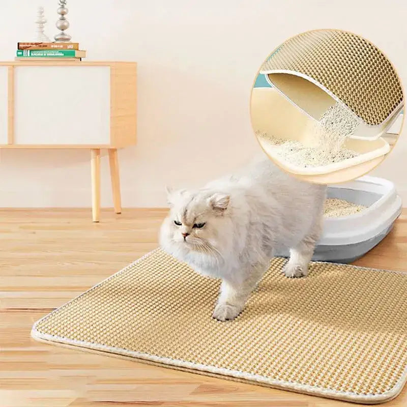 Pet Cat Litter Mat Waterproof Double Layer Cat Litter Trapping Pet Litter Box Mat Clean Pad Products For Cats
