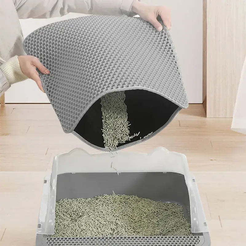 Pet Cat Litter Mat Waterproof Double Layer Cat Litter Trapping Pet Litter Box Mat Clean Pad Products For Cats