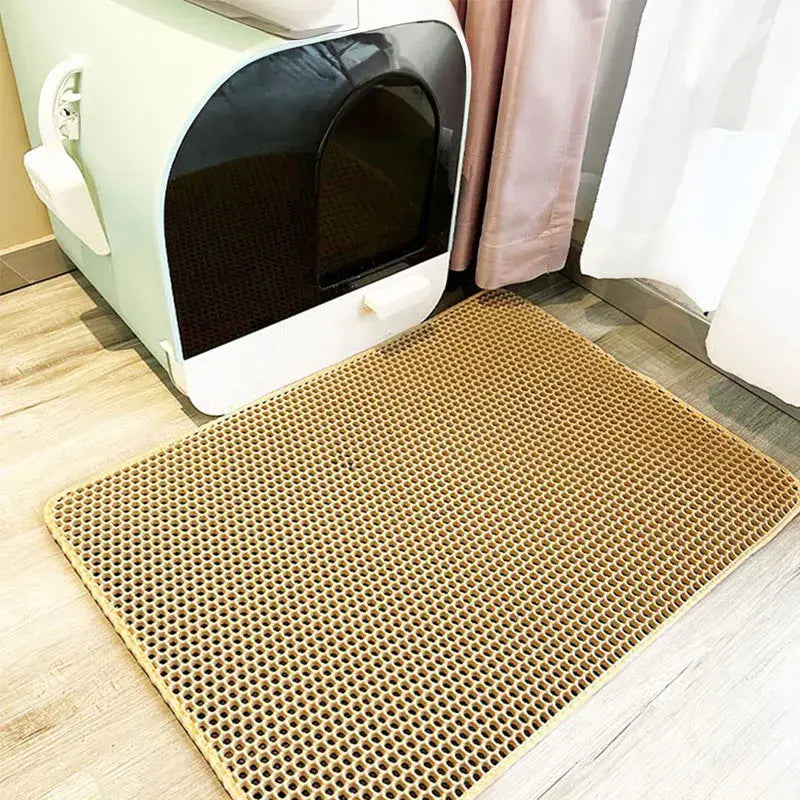 Pet Cat Litter Mat Waterproof Double Layer Cat Litter Trapping Pet Litter Box Mat Clean Pad Products For Cats