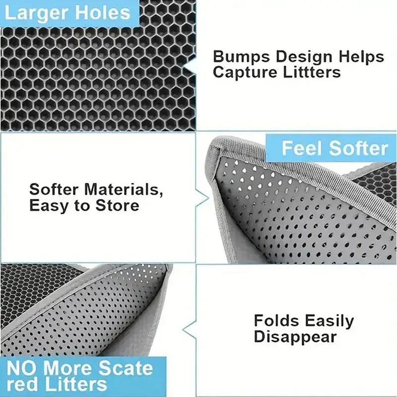 Pet Cat Litter Mat Waterproof Double Layer Cat Litter Trapping Pet Litter Box Mat Clean Pad Products For Cats