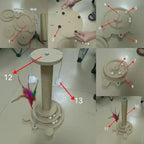 Pet Cat Toy Cat Turntable Funny Cat Stick Balls Durable Sisal Scratching Board Cat Supplies Cat Grab Column Pet Product