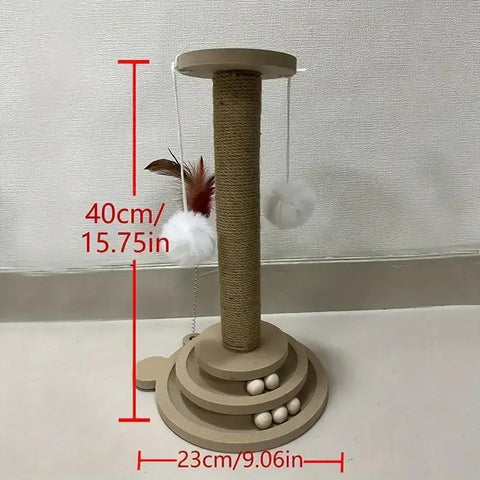 Pet Cat Toy Cat Turntable Funny Cat Stick Balls Durable Sisal Scratching Board Cat Supplies Cat Grab Column Pet Product