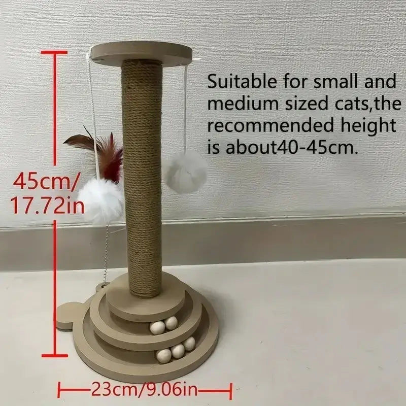 Pet Cat Toy Cat Turntable Funny Cat Stick Balls Durable Sisal Scratching Board Cat Supplies Cat Grab Column Pet Product