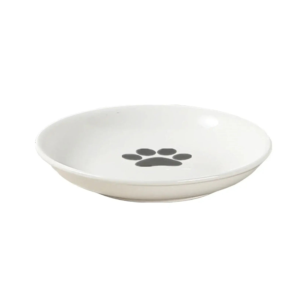 Pet ceramic bowl tall cat food bowl snack canister dish cat food bowl with neck protection and anti-toppling function