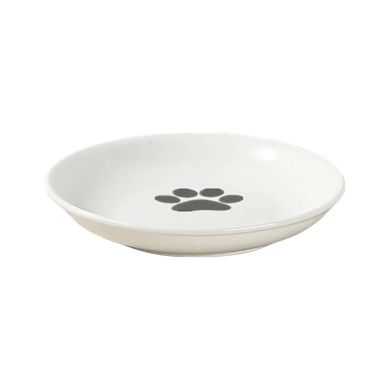 Pet ceramic bowl tall cat food bowl snack canister dish cat food bowl with neck protection and anti-toppling function