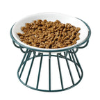Pet ceramic bowl tall cat food bowl snack canister dish cat food bowl with neck protection and anti-toppling function