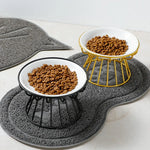 Pet ceramic bowl tall cat food bowl snack canister dish cat food bowl with neck protection and anti-toppling function