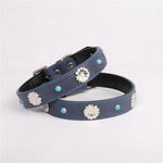 Pet Collar for Medium and Large Dogs Adjustable Metal Accessories Snow Leather Dog Collar Dog Accessories Dog Walking