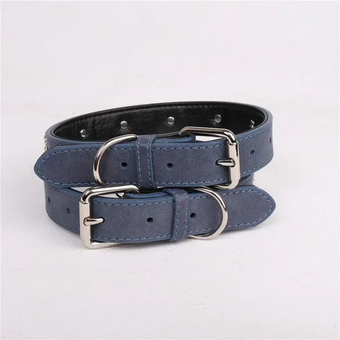 Pet Collar for Medium and Large Dogs Adjustable Metal Accessories Snow Leather Dog Collar Dog Accessories Dog Walking