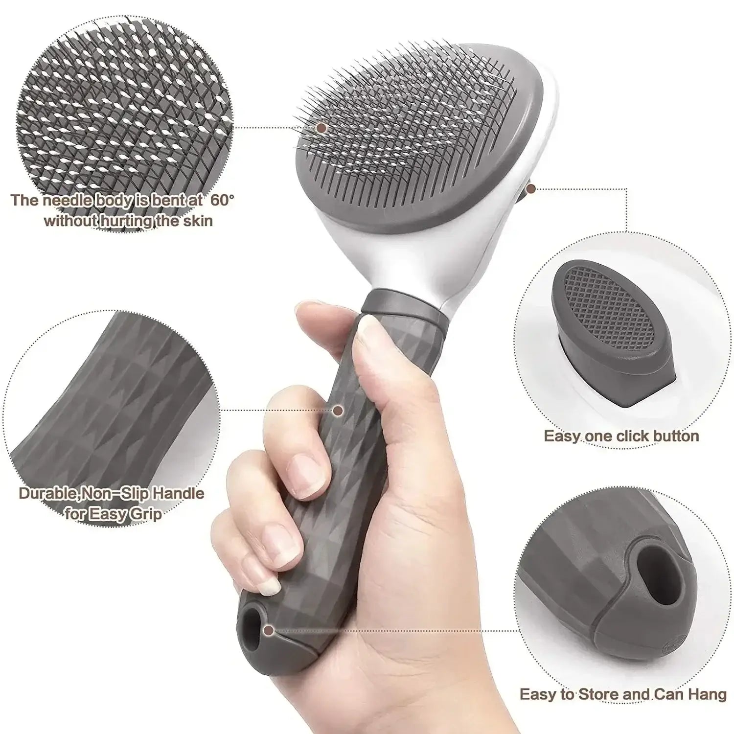 Pet dog brush; cat brush; one-button pet hair removal brush; dog and cat beauty tool; pet hair removal brush.