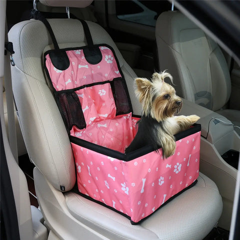 Pet Dog Car Seat with Storage Pockets Universal Pet Seat Cover for Small Medium Dogs Non-Slip Portable Travel Mat &