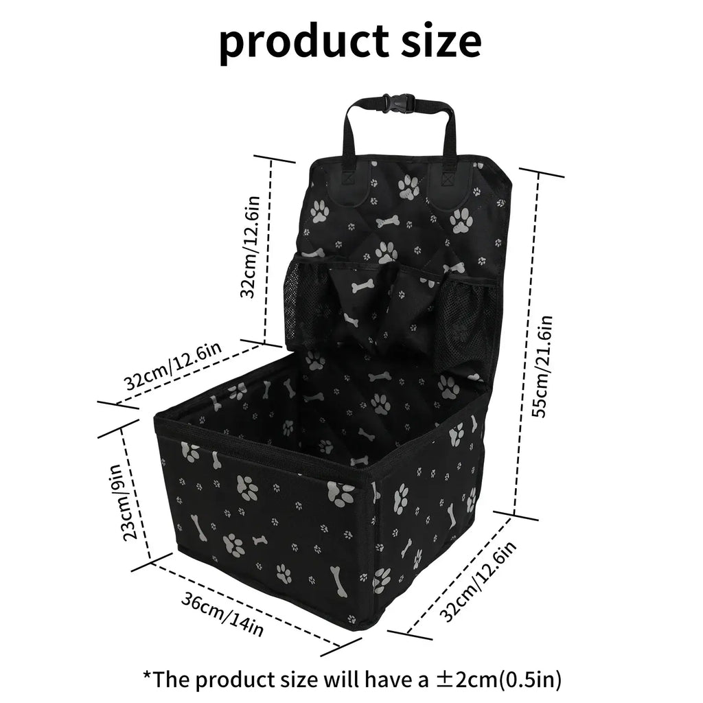 Pet Dog Car Seat with Storage Pockets Universal Pet Seat Cover for Small Medium Dogs Non-Slip Portable Travel Mat &
