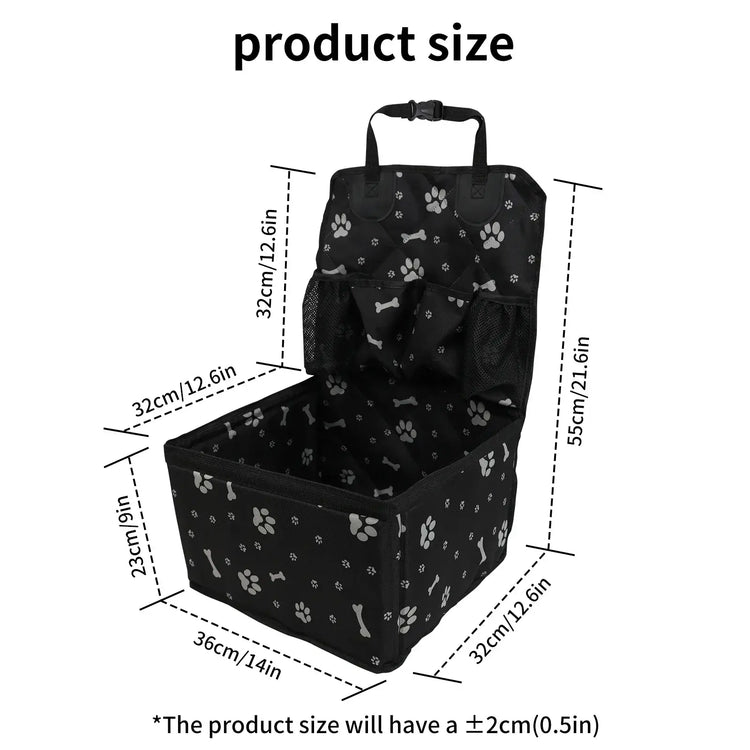 Pet Dog Car Seat with Storage Pockets Universal Pet Seat Cover for Small Medium Dogs Non-Slip Portable Travel Mat &