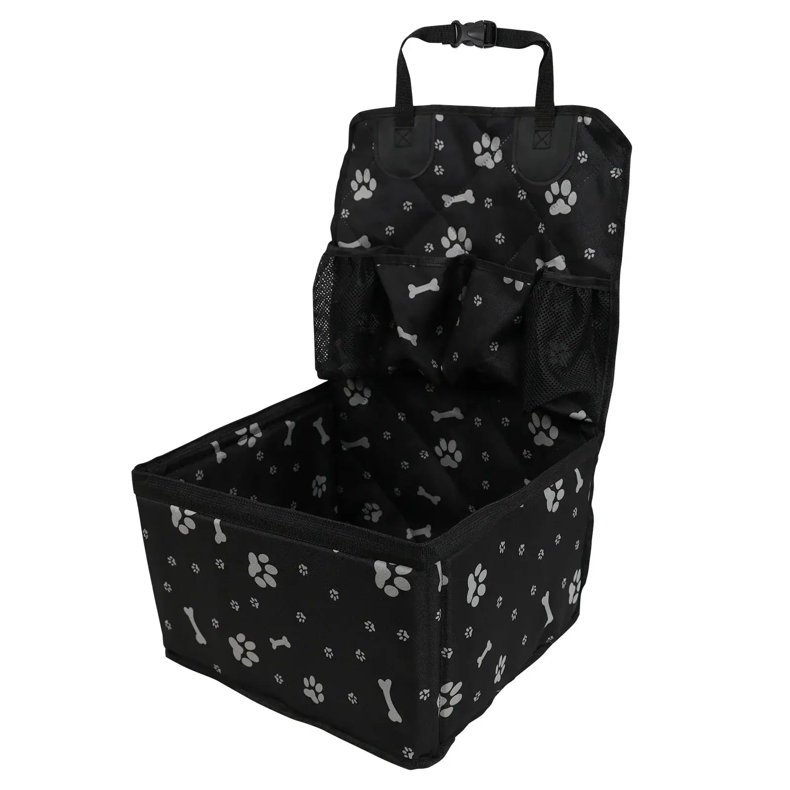 Pet Dog Car Seat with Storage Pockets Universal Pet Seat Cover for Small Medium Dogs Non-Slip Portable Travel Mat &