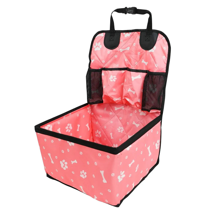 Pet Dog Car Seat with Storage Pockets Universal Pet Seat Cover for Small Medium Dogs Non-Slip Portable Travel Mat &