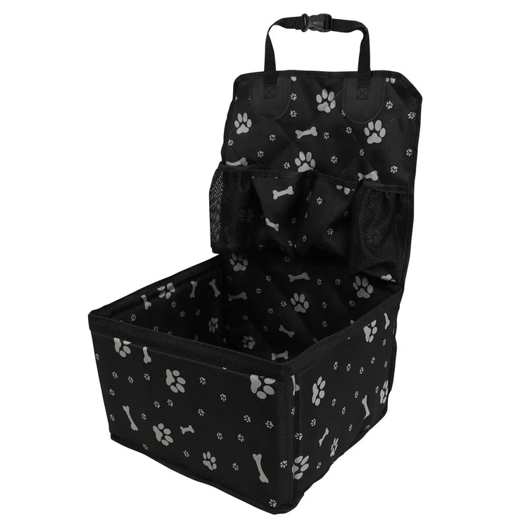 Pet Dog Car Seat with Storage Pockets Universal Pet Seat Cover for Small Medium Dogs Non-Slip Portable Travel Mat &
