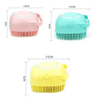 Pet Dog Shampoo Brush 2.7oz 80ml Cat Massage Comb Grooming Scrubber for Bathing Short Hair Soft Silicone Rubber