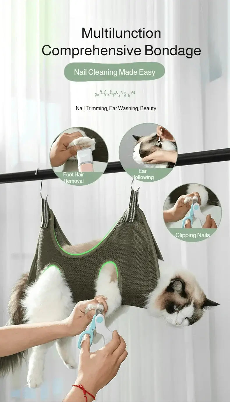 Pet Grooming Hammock Cat Dog Nail Clipper Fixer Teddy Hook Type Feeding Anti-scratch Artifact Restraint Bag Pet