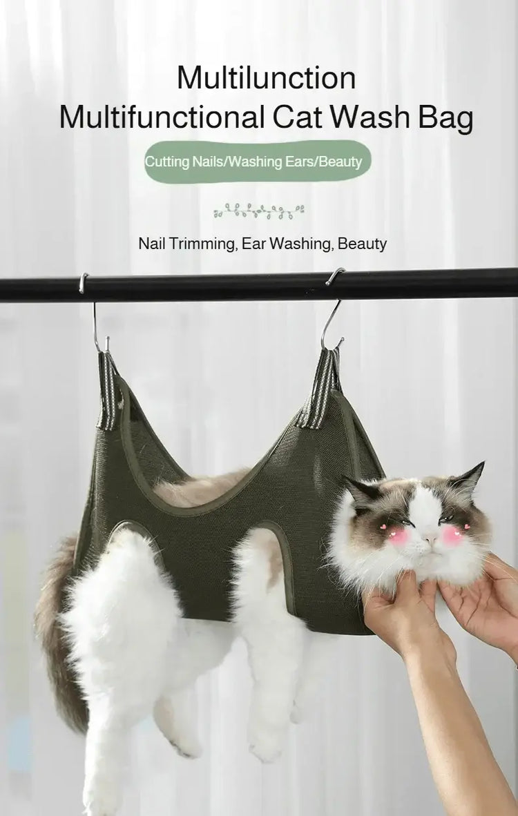 Pet Grooming Hammock Cat Dog Nail Clipper Fixer Teddy Hook Type Feeding Anti-scratch Artifact Restraint Bag Pet