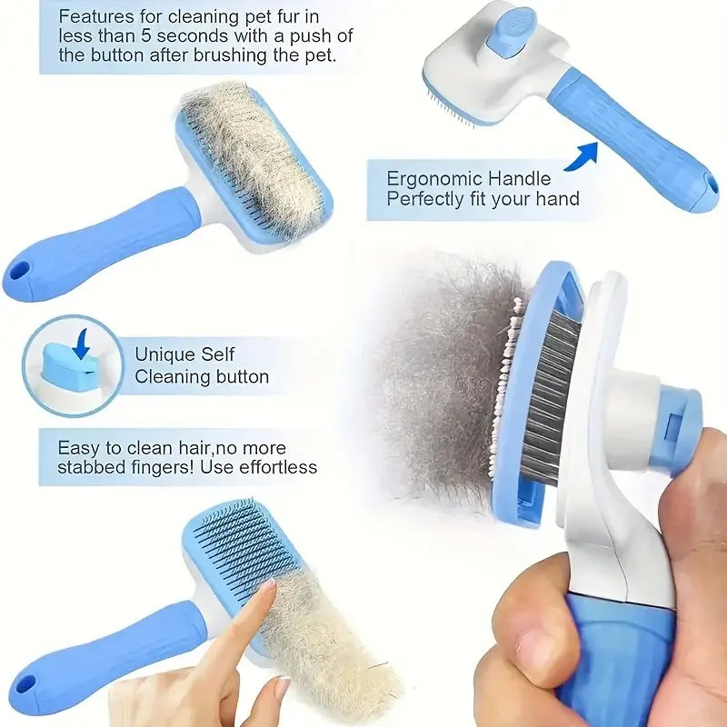 Pet Hair Remover Brush - Effective Shedding Control Gentle Deshedding Comb for Dogs Cats Long Hair Grooming Daily Use &