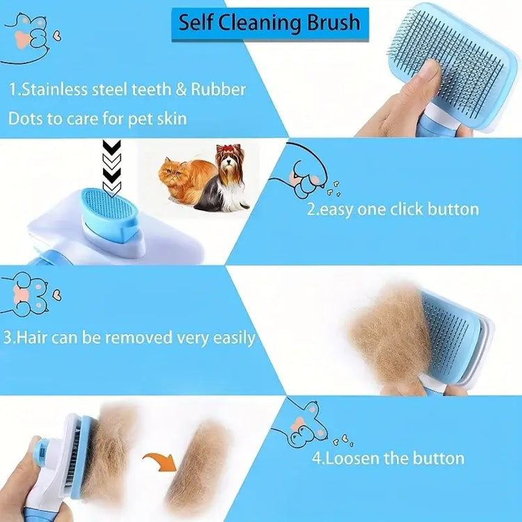 Pet Hair Remover Brush - Effective Shedding Control Gentle Deshedding Comb for Dogs Cats Long Hair Grooming Daily Use &