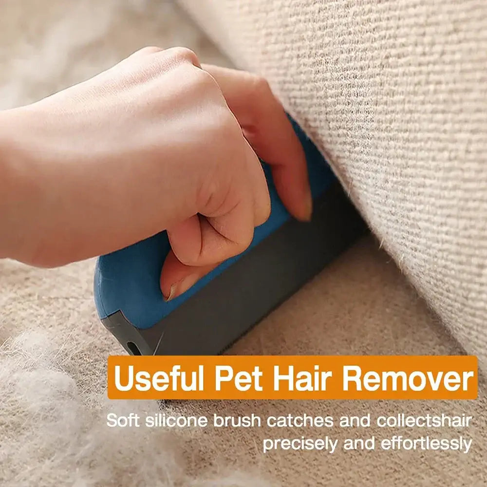 Pet Hair Remover Brush Portable Silicone Double Side Pet Hair Brush Sweater Cleaner Wool Coat Grooming Brush Tool Pet
