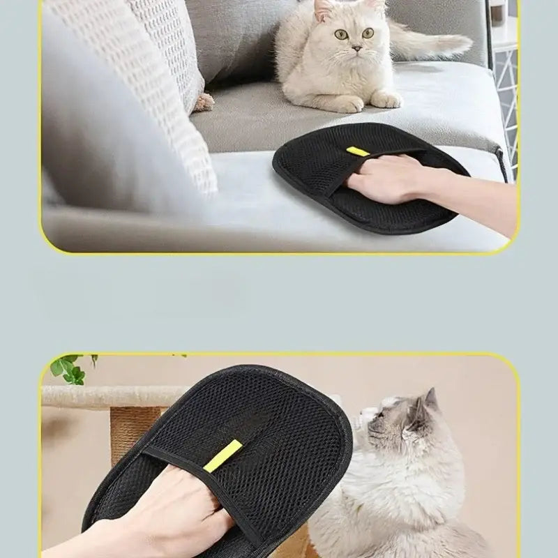 Pet Hair Remover Portable Washable Clothes Hair Dehairing Gloves Pet Cleaning Products Pet Accessories - Black