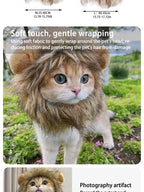 Pet Hairpiece - Humorous Lion Mane Headgear for Dogs and Cats Adjustable Costume Accessories for Fun Dress-up and Play