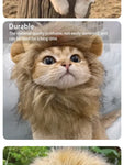 Pet Hairpiece - Humorous Lion Mane Headgear for Dogs and Cats Adjustable Costume Accessories for Fun Dress-up and Play