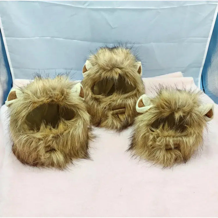 Pet Hairpiece - Humorous Lion Mane Headgear for Dogs and Cats Adjustable Costume Accessories for Fun Dress-up and Play