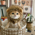 Pet Hairpiece - Humorous Lion Mane Headgear for Dogs and Cats Adjustable Costume Accessories for Fun Dress-up and Play
