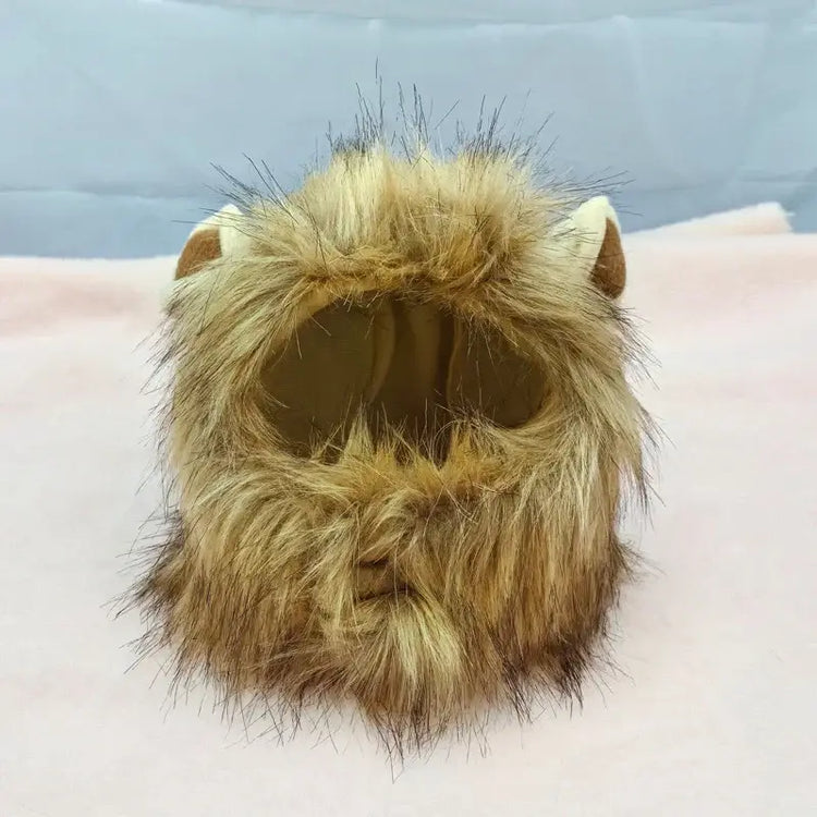 Pet Hairpiece - Humorous Lion Mane Headgear for Dogs and Cats Adjustable Costume Accessories for Fun Dress-up and Play