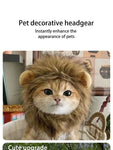 Pet Hairpiece - Humorous Lion Mane Headgear for Dogs and Cats Adjustable Costume Accessories for Fun Dress-up and Play