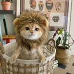 Pet Hairpiece - Humorous Lion Mane Headgear for Dogs and Cats Adjustable Costume Accessories for Fun Dress-up and Play
