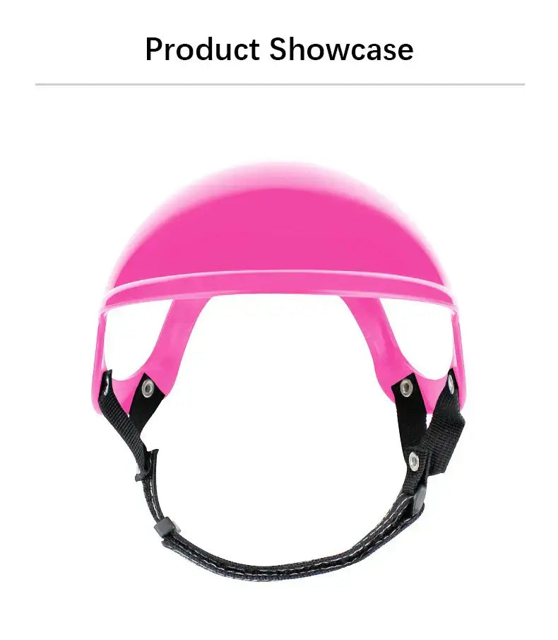 Pet Helmet Pink Dog Cat Wear Comfortable Motorbike Sports Outdoor Accessories Headwear Double Hole Adjustable Pet