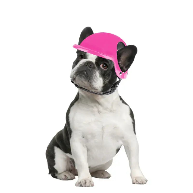 Pet Helmet Pink Dog Cat Wear Comfortable Motorbike Sports Outdoor Accessories Headwear Double Hole Adjustable Pet