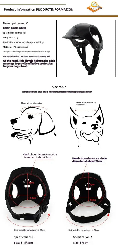 Pet Helmets,Cat Helmet,Dog Helmet-Outdoor Mini Head Protecting Safe Hat Dog Motorcycle Helmet Pet Photo Props Accessorie