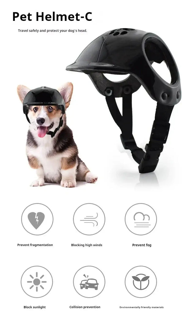 Pet Helmets,Cat Helmet,Dog Helmet-Outdoor Mini Head Protecting Safe Hat Dog Motorcycle Helmet Pet Photo Props Accessorie