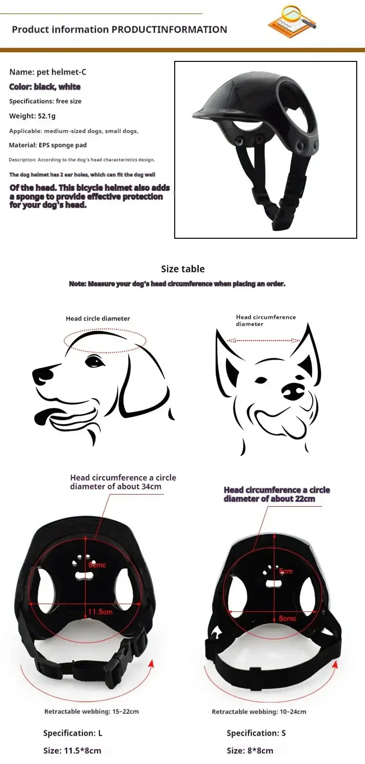 Pet Helmets,Cat Helmet,Dog Helmet-Outdoor Mini Head Protecting Safe Hat Dog Motorcycle Helmet Pet Photo Props Accessorie