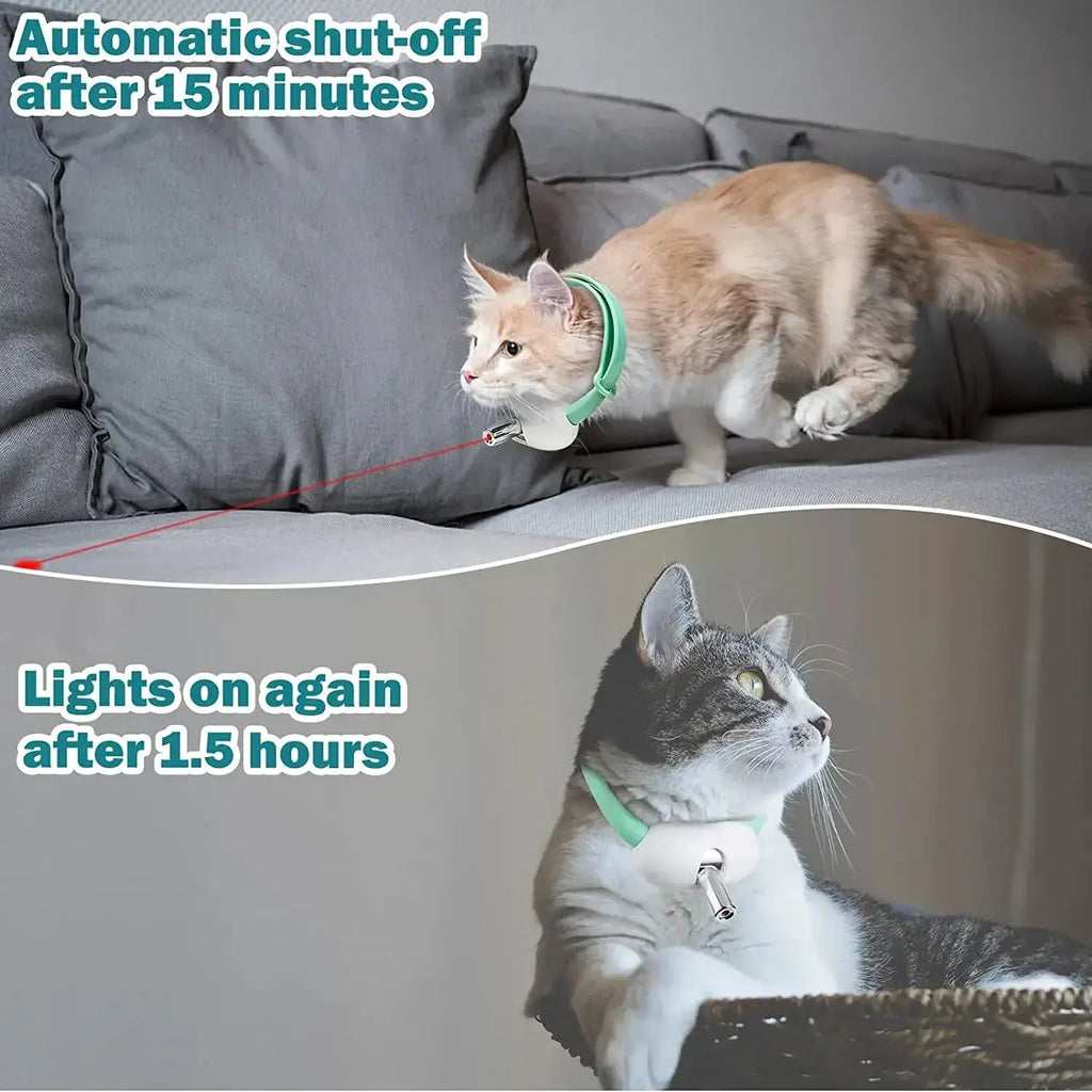 Pet laser cat teasing collar USB charging intelligent electric version adjustable size cat interactive product - 1pc