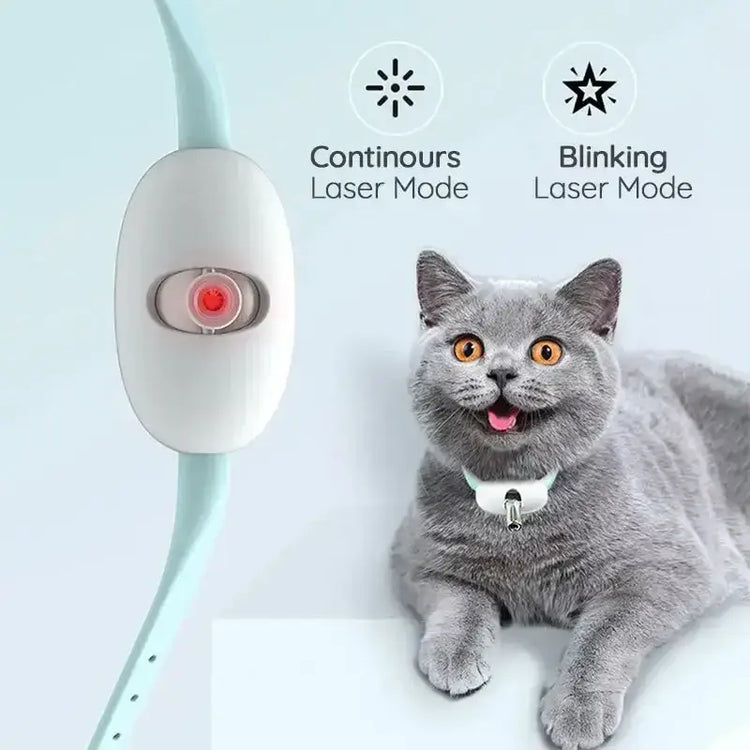 Pet laser cat teasing collar USB charging intelligent electric version adjustable size cat interactive product - 1pc