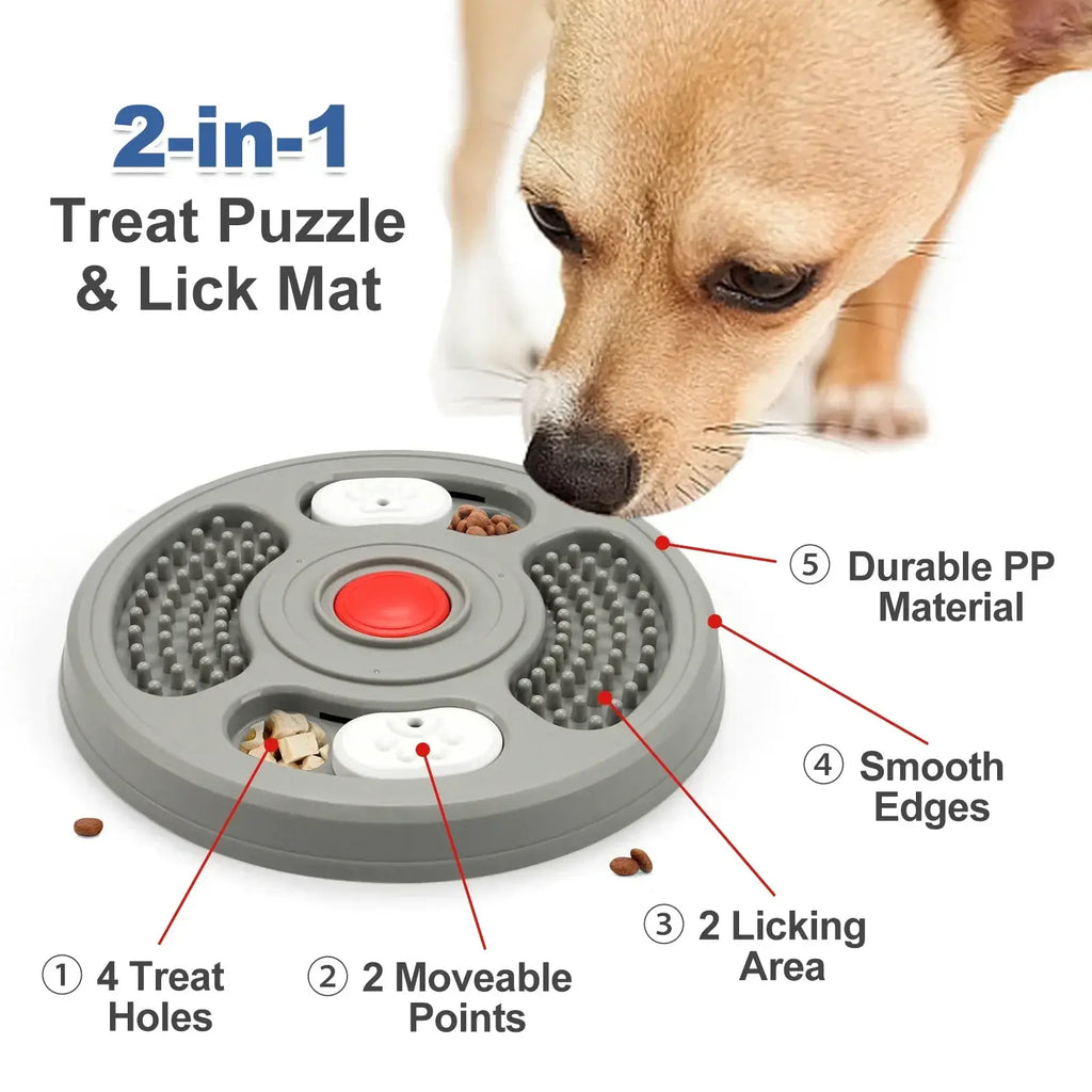 Pet licking bowl Puzzle Toy Food Dispenser Boredom Relief IQ Training Fixable Crate Anti Slip Slow Feeder Bowl For Dogs