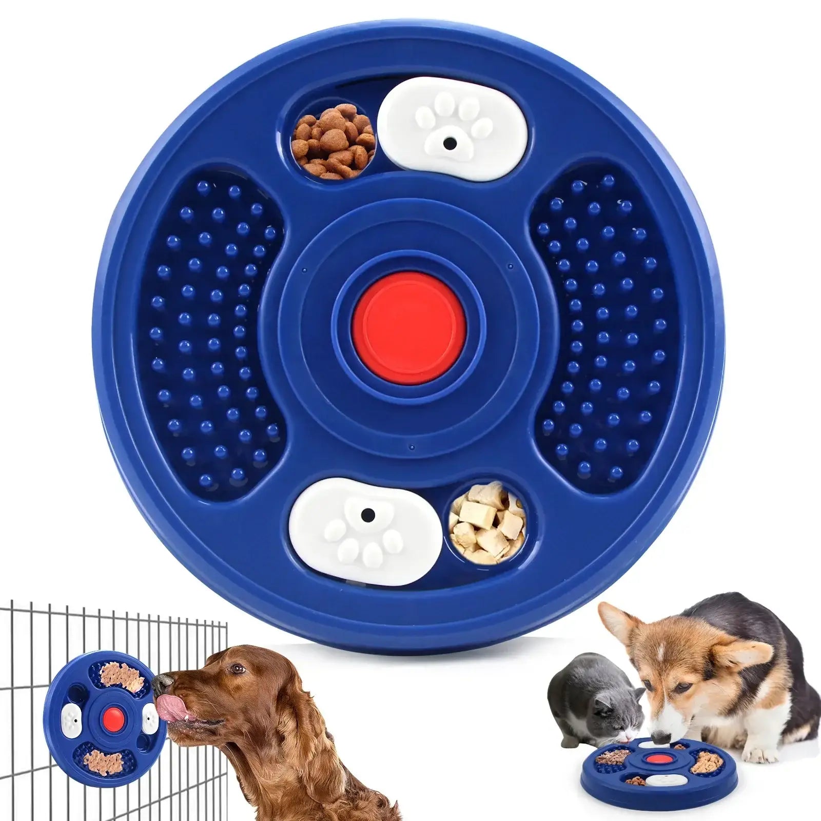 Pet licking bowl Puzzle Toy Food Dispenser Boredom Relief IQ Training Fixable Crate Anti Slip Slow Feeder Bowl For Dogs