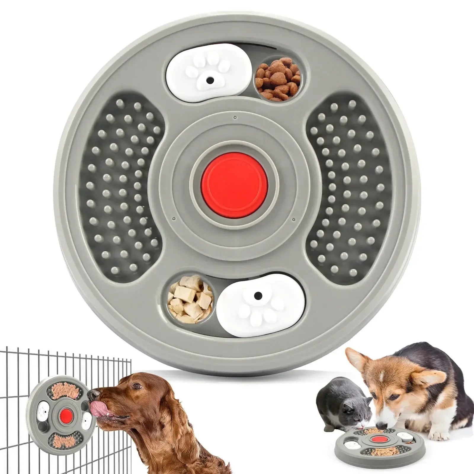 Pet licking bowl Puzzle Toy Food Dispenser Boredom Relief IQ Training Fixable Crate Anti Slip Slow Feeder Bowl For Dogs