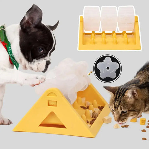 Pet Puzzle Slow Feeder Toy Interactive Dog Food Dispenser Anti-Choke Feeder Wear-Resistant PP Material