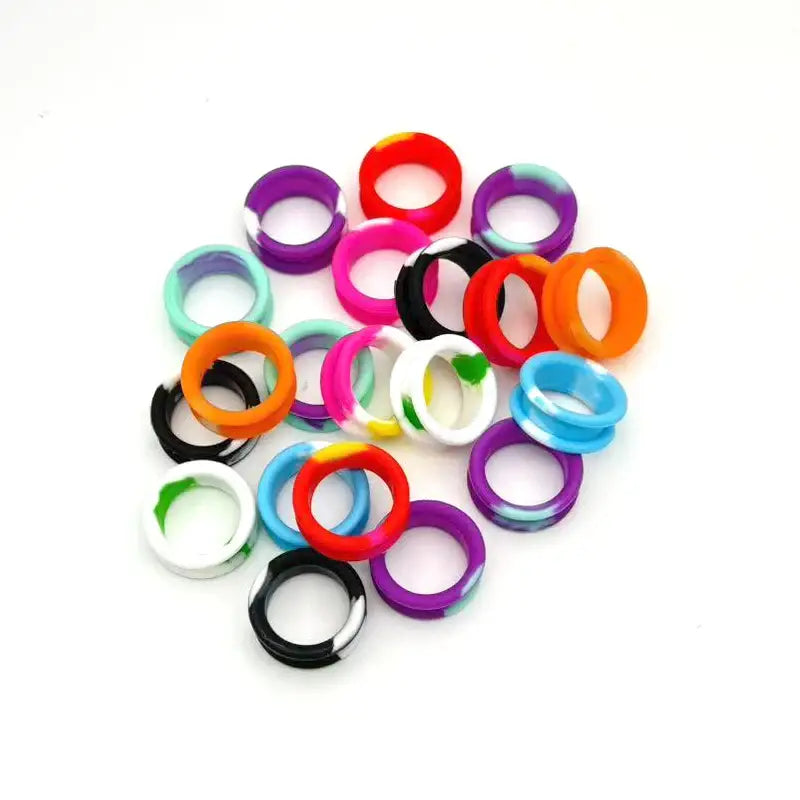 Pet scissors accessories soft silicone finger rings ring sleeves,60pcs colorful mixed colors anti slip and comfortable