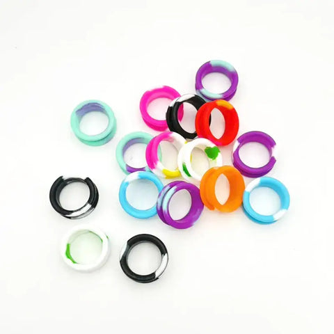 Pet scissors accessories soft silicone finger rings ring sleeves,60pcs colorful mixed colors anti slip and comfortable